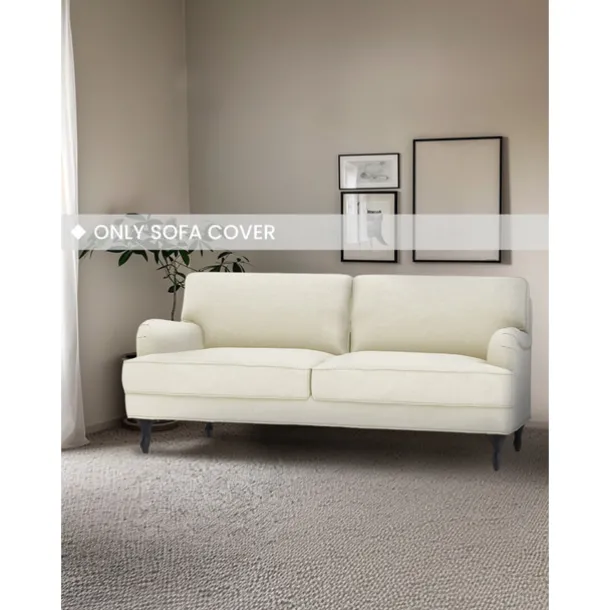 100% Cotton Sofa Cover 3 Seater Solid Color Quilted Cotton Slipcovers STOCKcover LITB PRIME cover