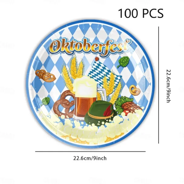 100 Count Paper Plates 7 inche OR 9 inche Dinner Paper Plates Dessert Paper Plates Ideal for oktoberfest oktoberfest theme Dinner and Dessert Plates