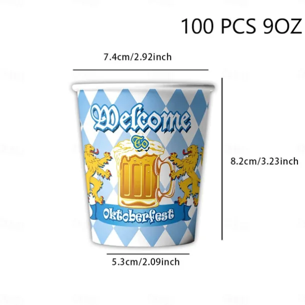 100 Count Paper Plates 7 inche OR 9 inche Dinner Paper Plates Dessert Paper Plates Ideal for oktoberfest oktoberfest theme Dinner and Dessert Plates