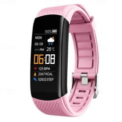 696 C5S Smart Watch 0.96 inch Smart Band Fitness Bracelet Bluetooth Call Reminder Heart Rate Monitor Sedentary Reminder Compatible with Android iOS Women Men Message Reminder IP 67 31mm Watch Case