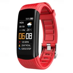 696 C5S Smart Watch 0.96 inch Smart Band Fitness Bracelet Bluetooth Call Reminder Heart Rate Monitor Sedentary Reminder Compatible with Android iOS Women Men Message Reminder IP 67 31mm Watch Case