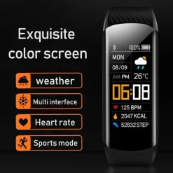 696 C5S Smart Watch 0.96 inch Smart Band Fitness Bracelet Bluetooth Call Reminder Heart Rate Monitor Sedentary Reminder Compatible with Android iOS Women Men Message Reminder IP 67 31mm Watch Case