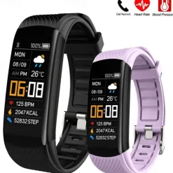 696 C5S Smart Watch 0.96 inch Smart Band Fitness Bracelet Bluetooth Call Reminder Heart Rate Monitor Sedentary Reminder Compatible with Android iOS Women Men Message Reminder IP 67 31mm Watch Case