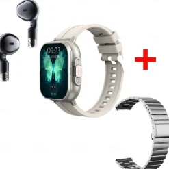 696 D8 Smart Watch 2.01 inch Smartwatch Fitness Running Watch Bluetooth ECG+PPG Pedometer Call Reminder Compatible with Android iOS Women Men Hands-Free Calls Message Reminder IP 67 42mm Watch Case
