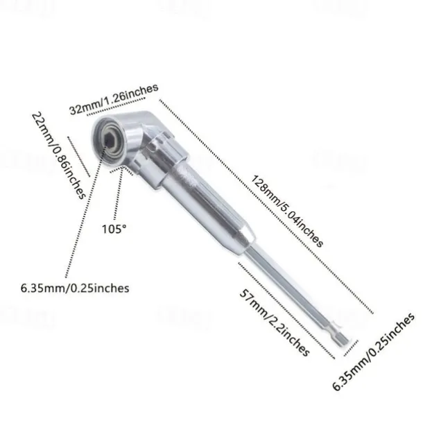 105 Degree Angle Head Electric Corner Turner, Electric Screwdriver Hardware Tool Accessories, Corner Electric Device, Elbow Universal Flexible Shaft Corner Screwdriver