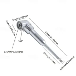 105 Degree Angle Head Electric Corner Turner, Electric Screwdriver Hardware Tool Accessories, Corner Electric Device, Elbow Universal Flexible Shaft Corner Screwdriver