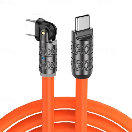 180 Degree Rotating Data Cable 100W Super Fast Charge for Apple Android Huawei Thick Passenger Charging Cable