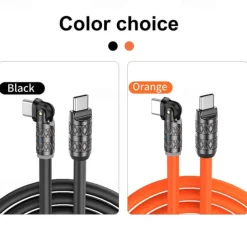 180 Degree Rotating Data Cable 100W Super Fast Charge for Apple Android Huawei Thick Passenger Charging Cable