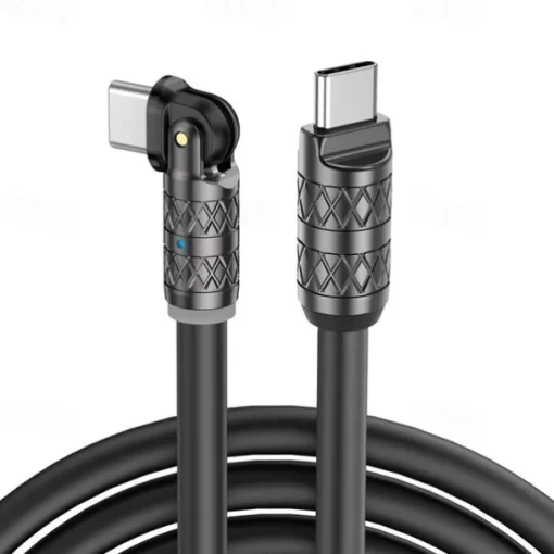 180 Degree Rotating Data Cable 100W Super Fast Charge for Apple Android Huawei Thick Passenger Charging Cable