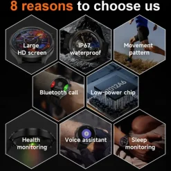 696 DK69 Smart Watch 1.85 inch Smart Band Fitness Bracelet Bluetooth ECG+PPG Pedometer Call Reminder Compatible with Android iOS Men Hands-Free Calls Message Reminder IP 67 52mm Watch Case