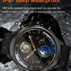 696 DK69 Smart Watch 1.85 inch Smart Band Fitness Bracelet Bluetooth ECG+PPG Pedometer Call Reminder Compatible with Android iOS Men Hands-Free Calls Message Reminder IP 67 52mm Watch Case