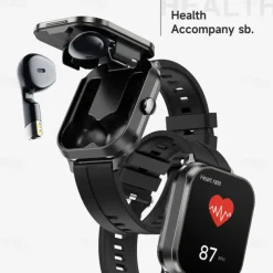 696 D8PRO Smart Watch 2.01 inch Smart Band Fitness Bracelet Bluetooth Pedometer Call Reminder Sleep Tracker Compatible with Android iOS Men Hands-Free Calls Message Reminder Watches with Earbuds IP 67