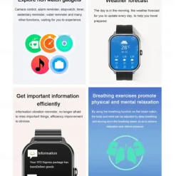 696 D8PRO Smart Watch 2.01 inch Smart Band Fitness Bracelet Bluetooth Pedometer Call Reminder Sleep Tracker Compatible with Android iOS Men Hands-Free Calls Message Reminder Watches with Earbuds IP 67