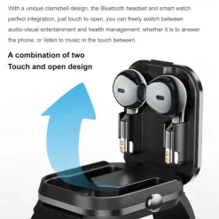 696 D8PRO Smart Watch 2.01 inch Smart Band Fitness Bracelet Bluetooth Pedometer Call Reminder Sleep Tracker Compatible with Android iOS Men Hands-Free Calls Message Reminder Watches with Earbuds IP 67