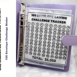 100 Envelopes Money Saving Challenge , Budget Planner Savings Challenge , 2023 New Budget Book Binder With Cash Envelopes ,Savings Challenges Notebook Binders To Save $5,050