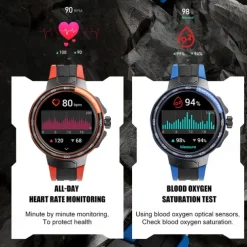 696 EX103 Smart Watch 1.55 inch Smart Band Fitness Bracelet Bluetooth Pedometer Call Reminder Sleep Tracker Compatible with Android iOS Men Hands-Free Calls Message Reminder IP 67 47mm Watch Case