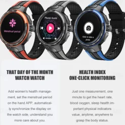 696 EX103 Smart Watch 1.55 inch Smart Band Fitness Bracelet Bluetooth Pedometer Call Reminder Sleep Tracker Compatible with Android iOS Men Hands-Free Calls Message Reminder IP 67 47mm Watch Case