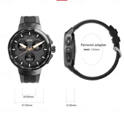 696 EX103 Smart Watch 1.55 inch Smart Band Fitness Bracelet Bluetooth Pedometer Call Reminder Sleep Tracker Compatible with Android iOS Men Hands-Free Calls Message Reminder IP 67 47mm Watch Case