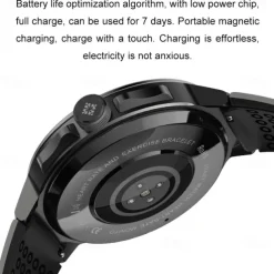 696 EX103 Smart Watch 1.55 inch Smart Band Fitness Bracelet Bluetooth Pedometer Call Reminder Sleep Tracker Compatible with Android iOS Men Hands-Free Calls Message Reminder IP 67 47mm Watch Case