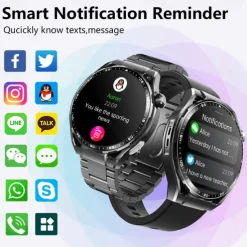 696 F200 Smart Watch 1.55 inch Smart Band Fitness Bracelet Bluetooth Pedometer Call Reminder Sleep Tracker Compatible with Samsung Men Hands-Free Calls Message Reminder IP 67 46mm Watch Case