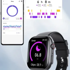 696 F59 Smart Watch 2.1 inch Smart Band Fitness Bracelet Bluetooth Pedometer Call Reminder Sleep Tracker Compatible with Android iOS Women Hands-Free Calls Message Reminder IP 67 38mm Watch Case