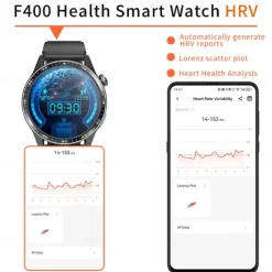 696 F400 Smart Watch 1.55 inch Smart Band Fitness Bracelet Bluetooth ECG+PPG Pedometer Call Reminder Compatible with Android iOS Men Hands-Free Calls Message Reminder IP 67 46mm Watch Case