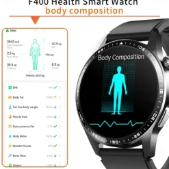 696 F400 Smart Watch 1.55 inch Smart Band Fitness Bracelet Bluetooth ECG+PPG Pedometer Call Reminder Compatible with Android iOS Men Hands-Free Calls Message Reminder IP 67 46mm Watch Case