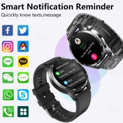 696 F400 Smart Watch 1.55 inch Smart Band Fitness Bracelet Bluetooth ECG+PPG Pedometer Call Reminder Compatible with Android iOS Men Hands-Free Calls Message Reminder IP 67 46mm Watch Case