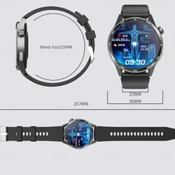 696 F400 Smart Watch 1.55 inch Smart Band Fitness Bracelet Bluetooth ECG+PPG Pedometer Call Reminder Compatible with Android iOS Men Hands-Free Calls Message Reminder IP 67 46mm Watch Case