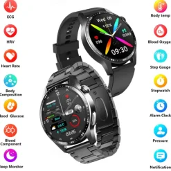 696 F400 Smart Watch 1.55 inch Smart Band Fitness Bracelet Bluetooth ECG+PPG Pedometer Call Reminder Compatible with Android iOS Men Hands-Free Calls Message Reminder IP 67 46mm Watch Case