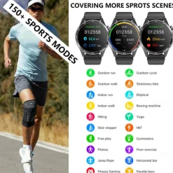 696 F400 Smart Watch 1.55 inch Smart Band Fitness Bracelet Bluetooth ECG+PPG Pedometer Call Reminder Compatible with Android iOS Men Hands-Free Calls Message Reminder IP 67 46mm Watch Case