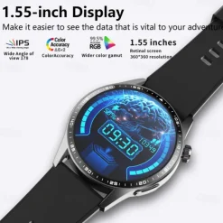 696 F400 Smart Watch 1.55 inch Smart Band Fitness Bracelet Bluetooth ECG+PPG Pedometer Call Reminder Compatible with Android iOS Men Hands-Free Calls Message Reminder IP 67 46mm Watch Case