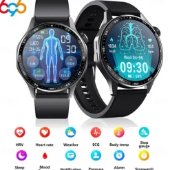 696 F210 Smart Watch 1.55 inch Smart Band Fitness Bracelet Bluetooth ECG+PPG Pedometer Call Reminder Compatible with Android iOS Men Hands-Free Calls Message Reminder IPX-0 48mm Watch Case