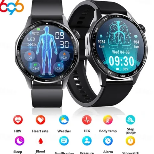 696 F210 Smart Watch 1.55 inch Smart Band Fitness Bracelet Bluetooth ECG+PPG Pedometer Call Reminder Compatible with Android iOS Men Hands-Free Calls Message Reminder IPX-0 48mm Watch Case
