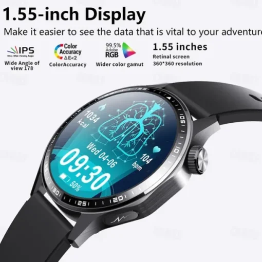 696 F210 Smart Watch 1.55 inch Smart Band Fitness Bracelet Bluetooth ECG+PPG Pedometer Call Reminder Compatible with Android iOS Men Hands-Free Calls Message Reminder IPX-0 48mm Watch Case
