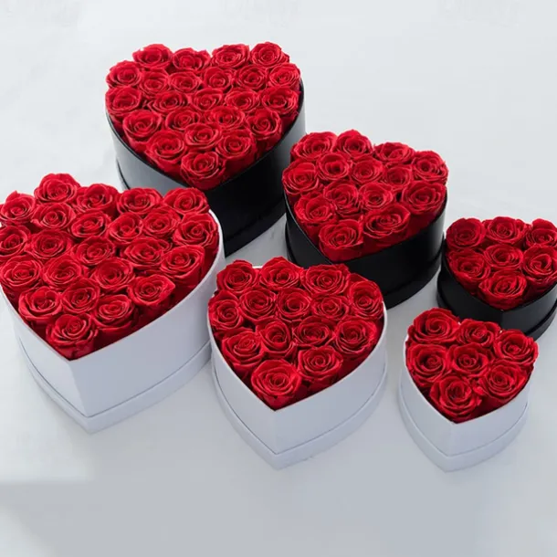 7/16/27 Flower Forever Heart Shape Box - Preserved Roses Gift for Her Preserved Flowers for Mothers Day Gifts Christmas Valentines Day Gifts for Mom