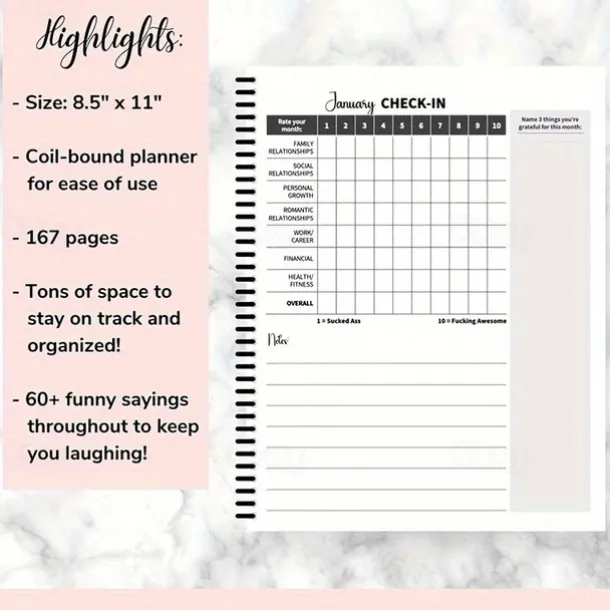 2025 Funny ADHD Weekly & Monthly Planner Adult Time Management Humor for Focus & Organization