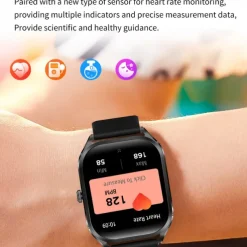696 H35 Smart Watch 2.02 inch Smart Band Fitness Bracelet Bluetooth Pedometer Call Reminder Sleep Tracker Compatible with Android iOS Men Hands-Free Calls Message Reminder IP 67 44mm Watch Case
