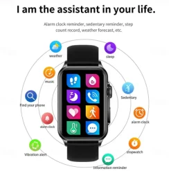 696 H23 Smart Watch 1.57 inch Smart Band Fitness Bracelet Bluetooth Pedometer Call Reminder Sleep Tracker Compatible with Android iOS Women Hands-Free Calls Message Reminder IP 67 31.5mm Watch Case