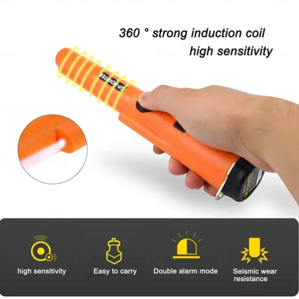 700 Handheld Metal Detector Waterproof GP Pointer with LED Light for Outdoor Treasure Hunting, Archaeology & Security Inspection