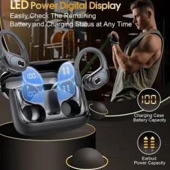 696 HD65 Hands Free Telephone Driving Headset Ear Hook Bluetooth 5.3 Noise cancellation Stereo ENC Environmental Noise Cancellation for Apple Samsung Huawei Xiaomi MI Office Business Travel