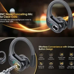 696 HD65 Hands Free Telephone Driving Headset Ear Hook Bluetooth 5.3 Noise cancellation Stereo ENC Environmental Noise Cancellation for Apple Samsung Huawei Xiaomi MI Office Business Travel