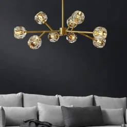 9 Heads 80 cm Gold Ceiling Lights Luxury Chandelier Made of Premium Copper Brass Modern Fashion 110-120V 220-240V