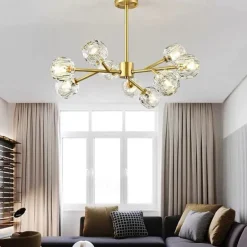 9 Heads 80 cm Gold Ceiling Lights Luxury Chandelier Made of Premium Copper Brass Modern Fashion 110-120V 220-240V