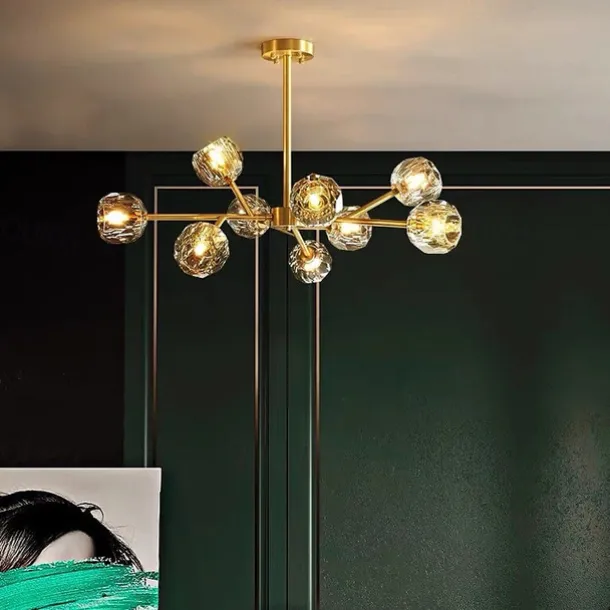 9 Heads 80 cm Gold Ceiling Lights Luxury Chandelier Made of Premium Copper Brass Modern Fashion 110-120V 220-240V