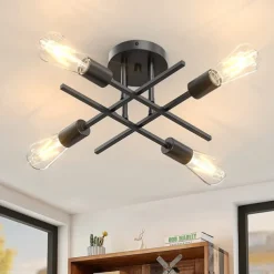 4 Heads 6 Heads Ceiling Light LED Metal Vintage Industrial Style Black Artistic Modern 220-240V