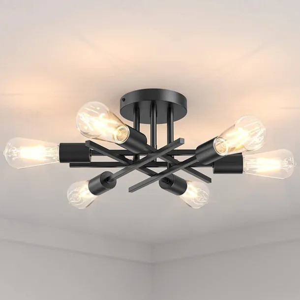 4 Heads 6 Heads Ceiling Light LED Metal Vintage Industrial Style Black Artistic Modern 220-240V
