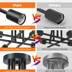 4 Heads 6 Heads Ceiling Light LED Metal Vintage Industrial Style Black Artistic Modern 220-240V