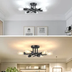 4 Heads 6 Heads Ceiling Light LED Metal Vintage Industrial Style Black Artistic Modern 220-240V