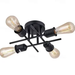 4 Heads 6 Heads Ceiling Light LED Metal Vintage Industrial Style Black Artistic Modern 220-240V